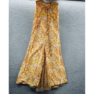 Vintage 60s 70s Palazzo Jumpsuit Large Hippie Mod Boho Cape Festival Maximalist